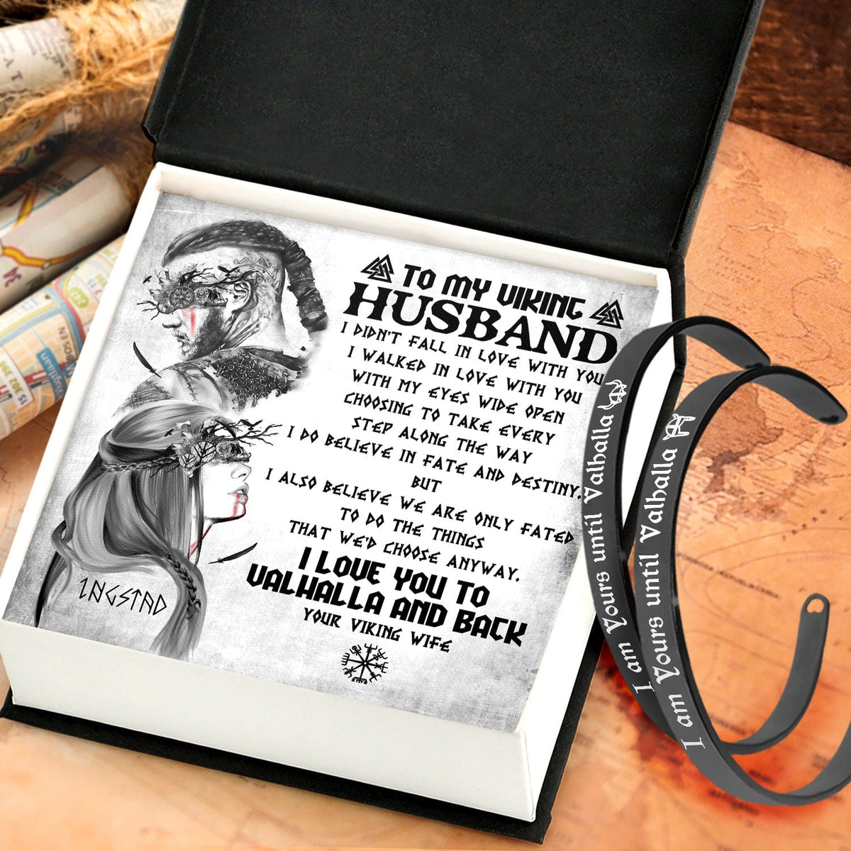 Viking Rune Couple Bracelets - Viking - To My Husband - I Do Believe In Fate And Destiny - Gbt14009