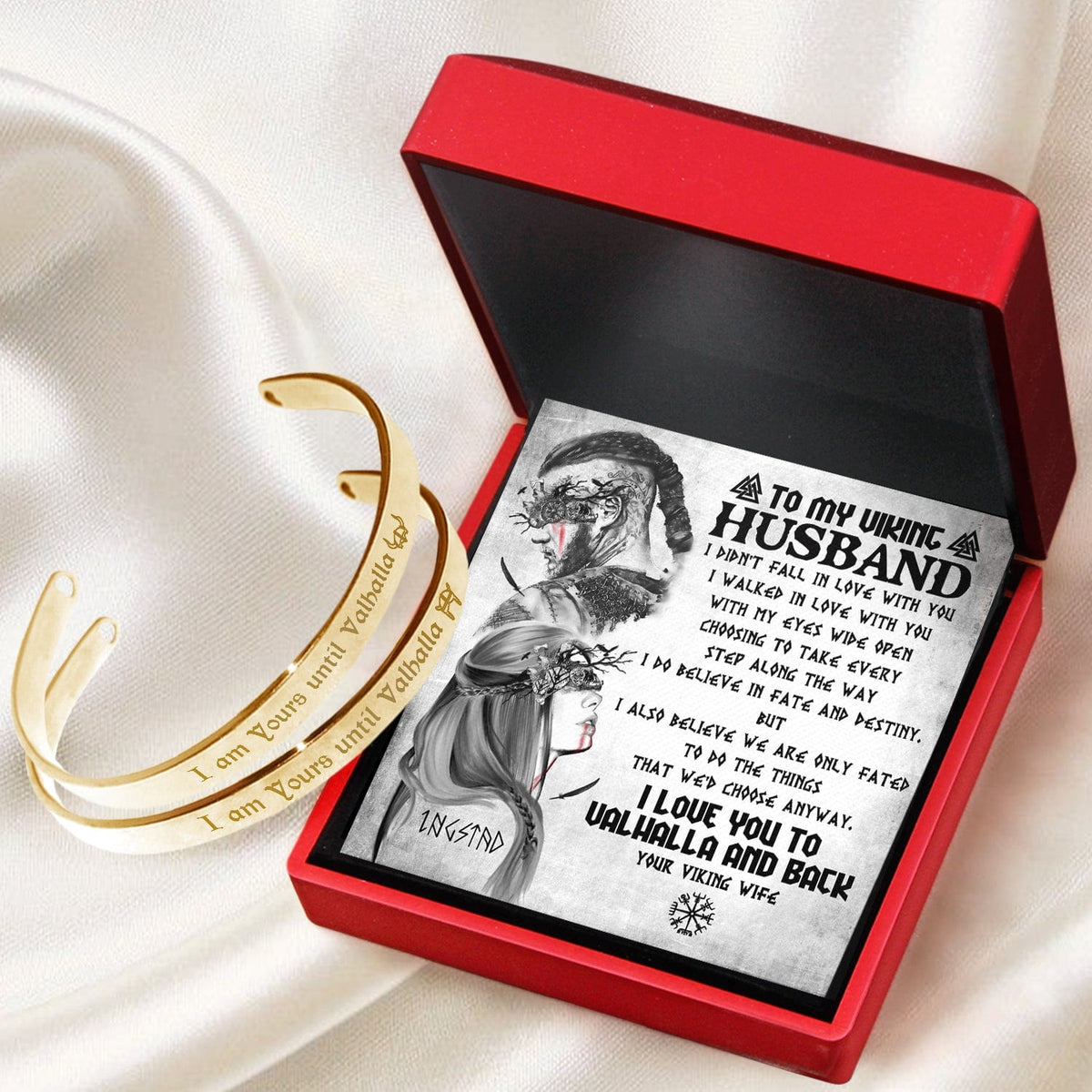 Viking Rune Couple Bracelets - Viking - To My Husband - I Do Believe In Fate And Destiny - Gbt14009