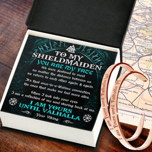 Viking Rune Couple Bracelets - Viking - To My Shield Maiden - I Am Yours Until Valhalla - Gbt13042