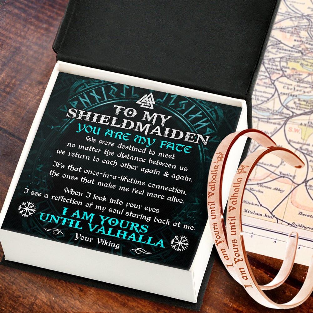 Viking Rune Couple Bracelets - Viking - To My Shield Maiden - I Am Yours Until Valhalla - Gbt13042