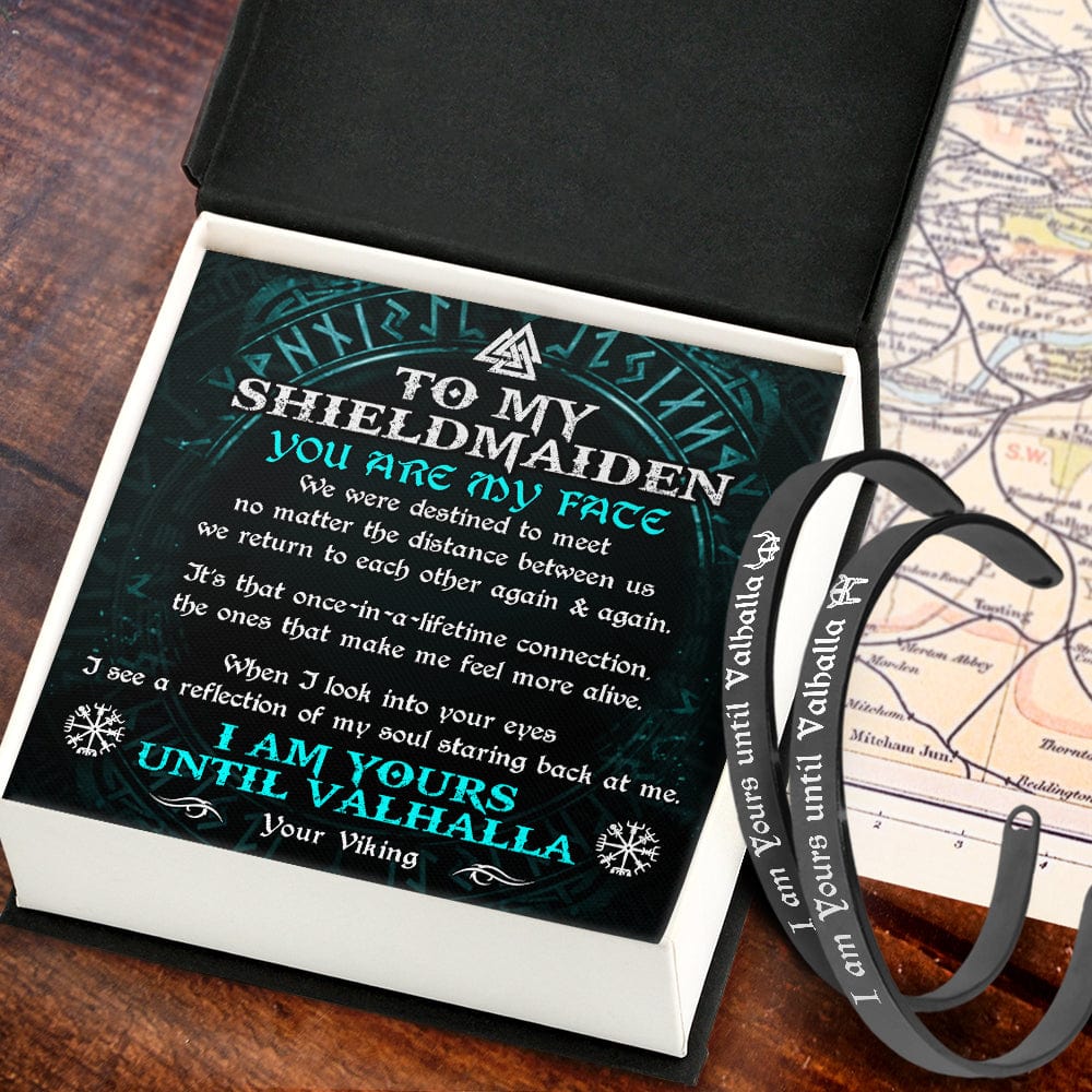 Viking Rune Couple Bracelets - Viking - To My Shield Maiden - I Am Yours Until Valhalla - Gbt13042