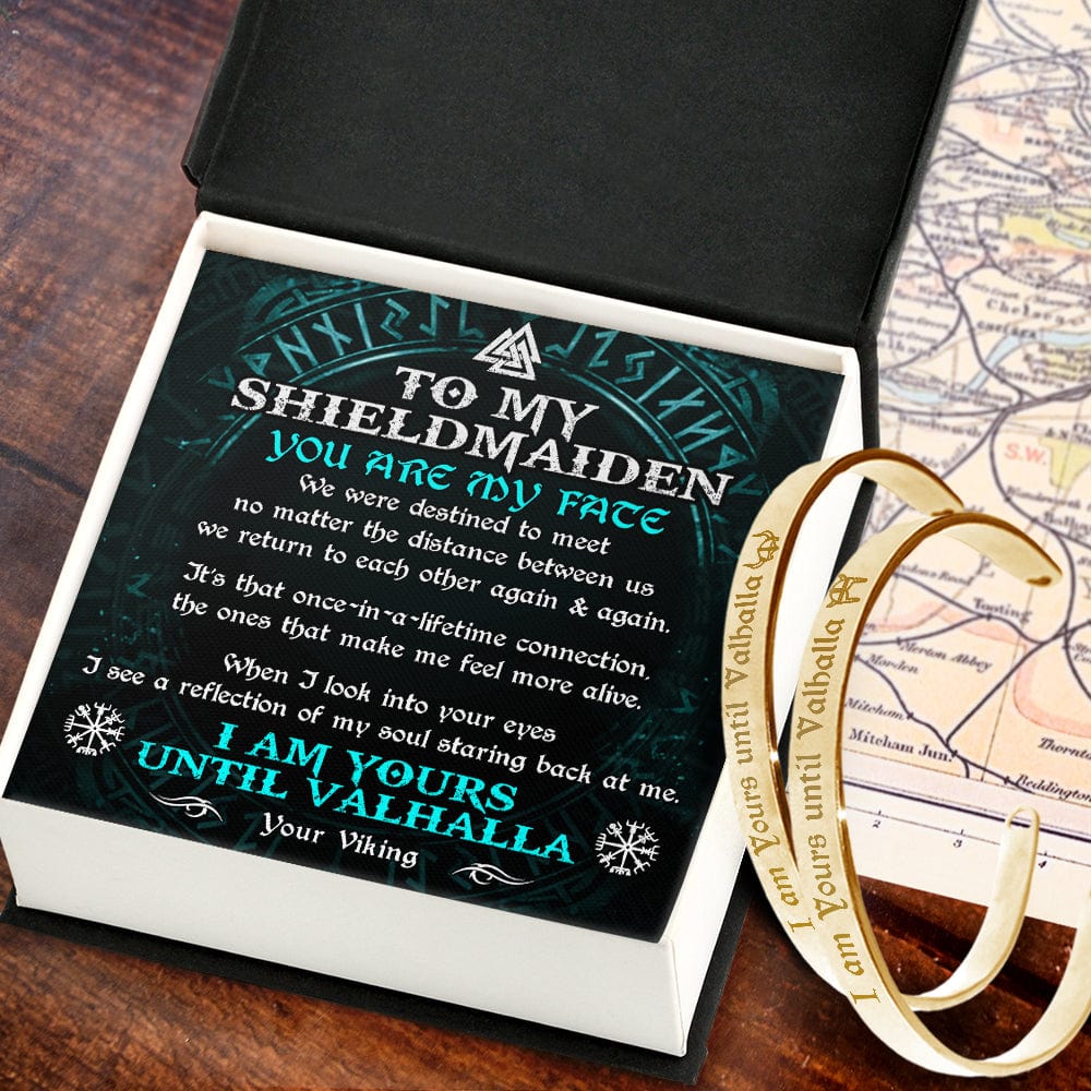 Viking Rune Couple Bracelets - Viking - To My Shield Maiden - I Am Yours Until Valhalla - Gbt13042