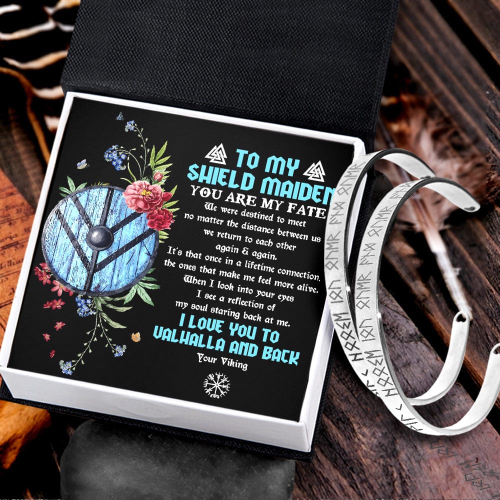 Viking Rune Couple Bracelets - Viking - To My Shield Maiden - I Love You To Valhalla And Back - Gbt13039