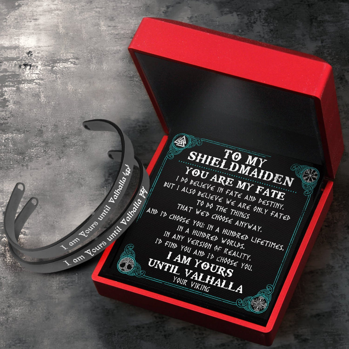 Viking Rune Couple Bracelets - Viking - To My Shield Maiden - You Are My Fate - Gbt13041