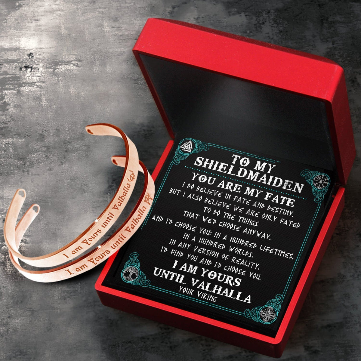 Viking Rune Couple Bracelets - Viking - To My Shield Maiden - You Are My Fate - Gbt13041