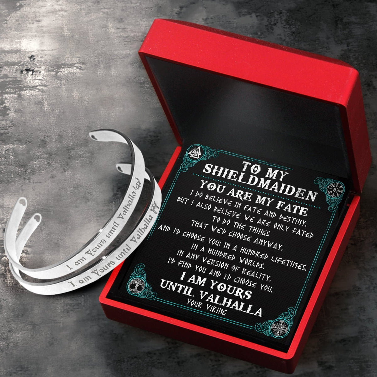Viking Rune Couple Bracelets - Viking - To My Shield Maiden - You Are My Fate - Gbt13041