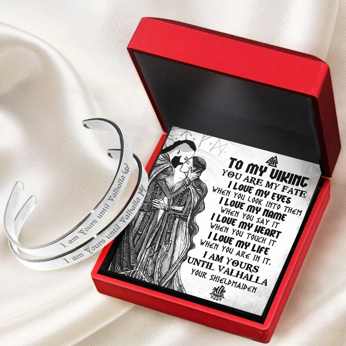 Viking Rune Couple Bracelets - Viking - To My Viking - I Am Yours Until Valhalla - Gbt26045
