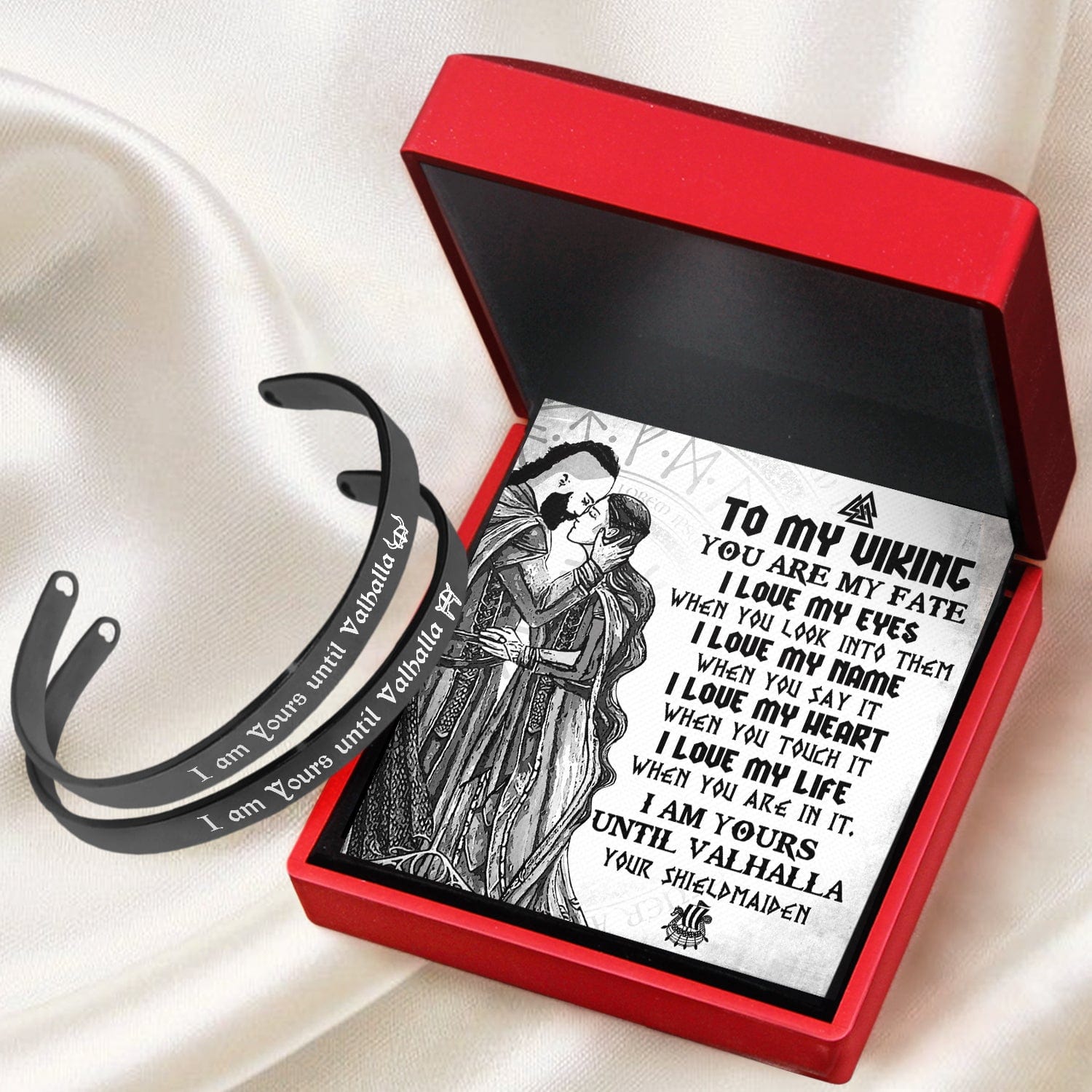 Viking Rune Couple Bracelets - Viking - To My Viking - I Am Yours Until Valhalla - Gbt26045