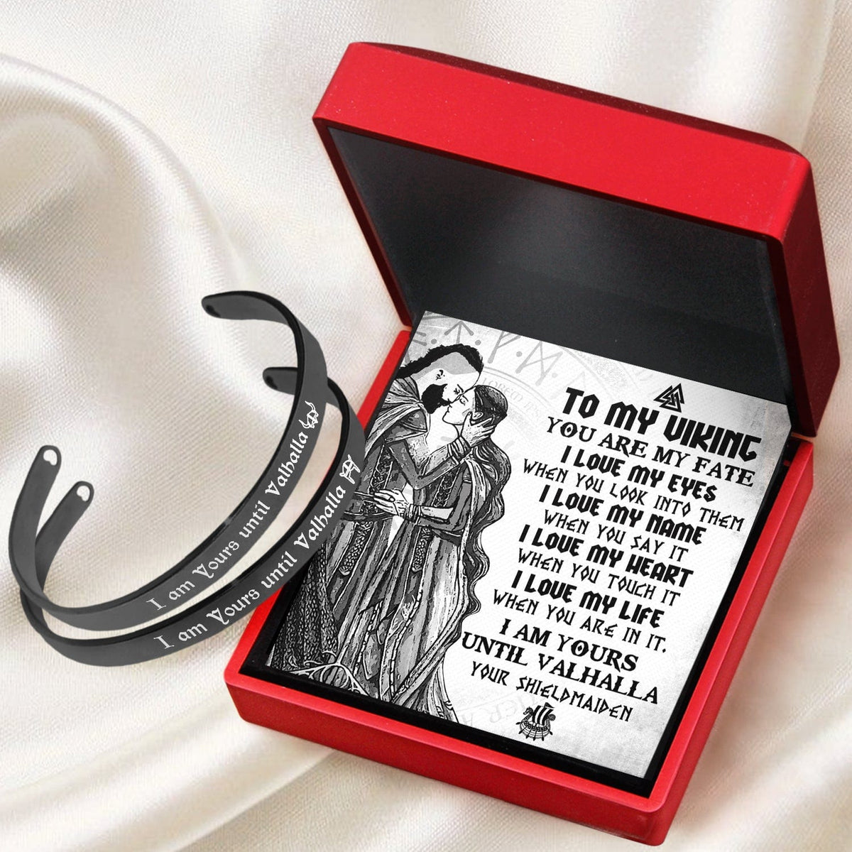 Viking Rune Couple Bracelets - Viking - To My Viking - I Am Yours Until Valhalla - Gbt26045