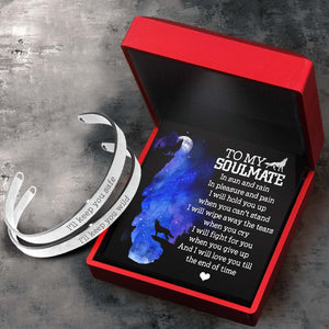 Viking Rune Couple Bracelets - Wolf - To My Soulmate - I Will Love You Till The End Of Time - Gbt13037