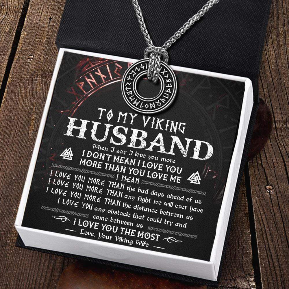 Viking Rune Necklace - My Viking Husband - I Love You The Most  - Gndy14002