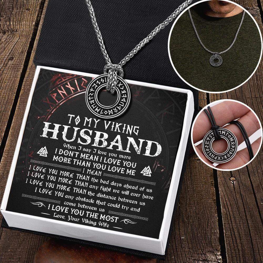 Viking Rune Necklace - My Viking Husband - I Love You The Most  - Gndy14002