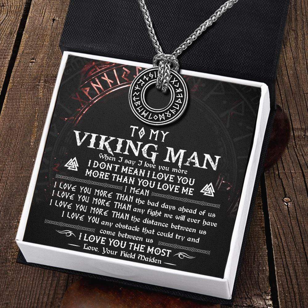 Viking Rune Necklace - To My Viking Man - I Love You The Most  - Gndy26003