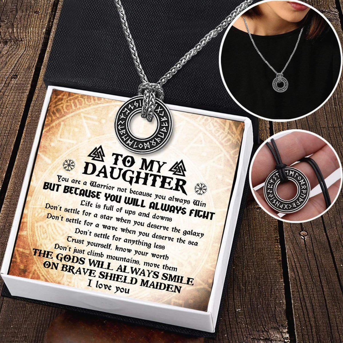 Viking Rune Necklace - Viking - To My Daughter - Trust Yourself, Know Your Worth - Gndy17001