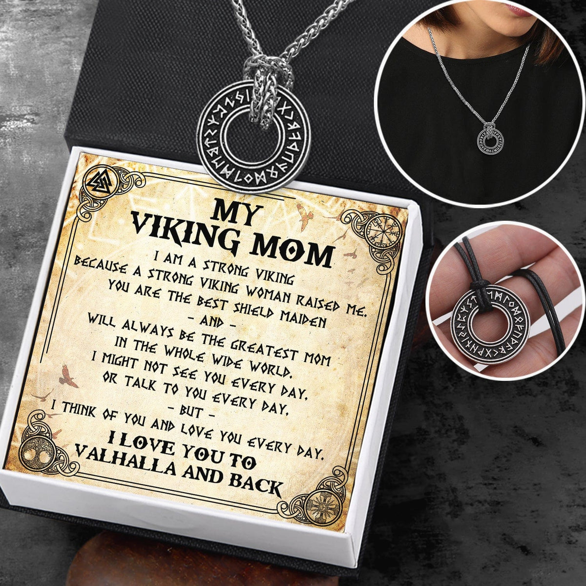 Viking Rune Necklace - Viking - To My Mom - You Are The Best Shield Maiden - Gndy19003