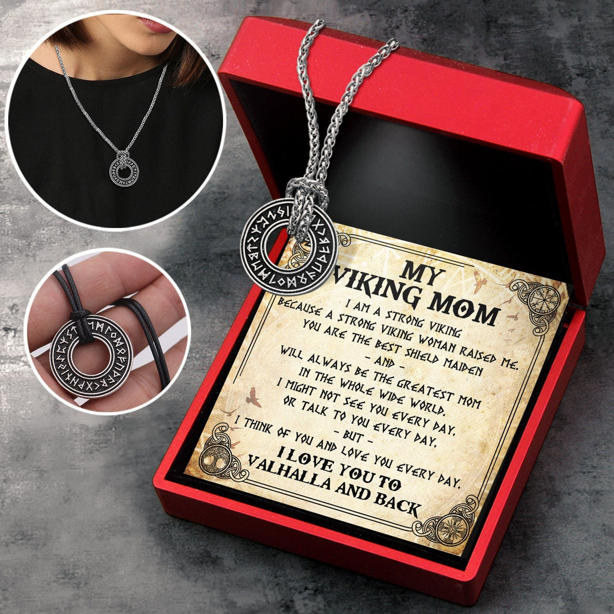 Viking Rune Necklace - Viking - To My Mom - You Are The Best Shield Maiden - Gndy19003