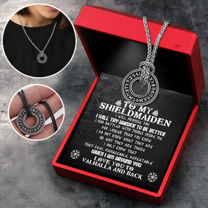 Viking Rune Necklace - Viking - To My Shield Maiden - I Love You To Valhalla And Back  - Gndy13004