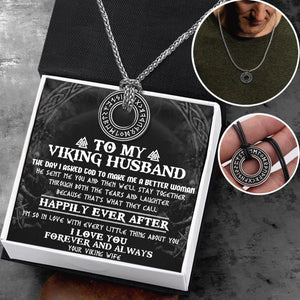 Viking Rune Necklace  - Viking - To My Viking Husband - I Love You Forever & Always  - Gndy14003