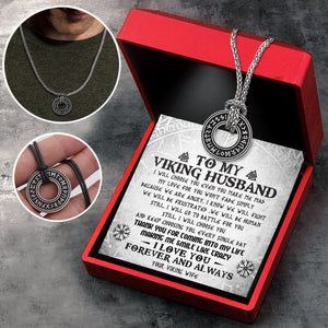 Viking Rune Necklace  - Viking - To My Viking Husband - I Love You Forever & Always  - Gndy14004