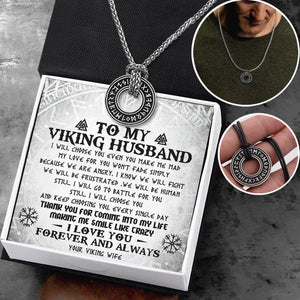 Viking Rune Necklace  - Viking - To My Viking Husband - I Love You Forever & Always  - Gndy14004