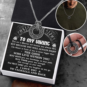 Viking Rune Necklace - Viking - To My Viking Man - You Are A Warrior  - Gndy26004