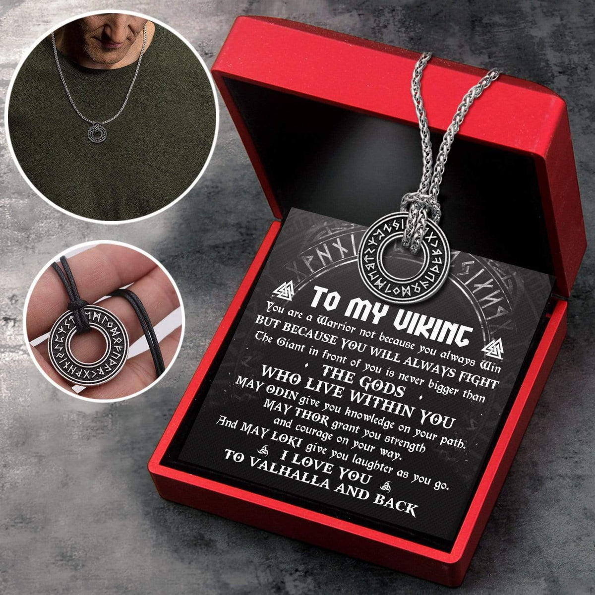 Viking Rune Necklace - Viking - To My Viking Man - You Are A Warrior  - Gndy26004