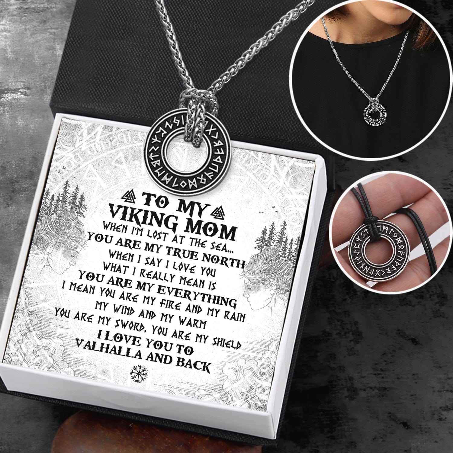Viking Rune Necklace - Viking - To My Viking Mom - You Are My Everything - Gndy19004