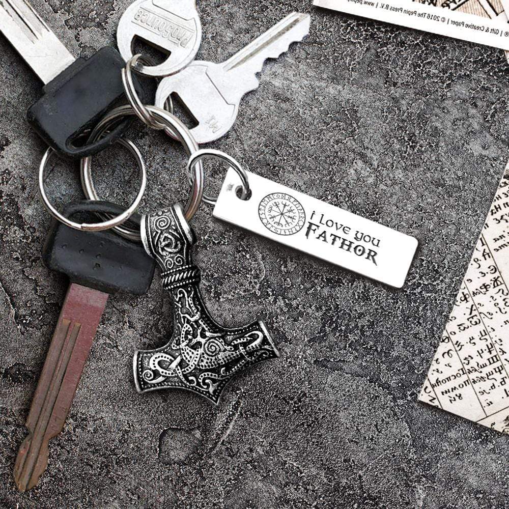 Viking Thor Keychain - Viking - To My Fathor - I Love You To Valhalla & Back - Gkbv18004