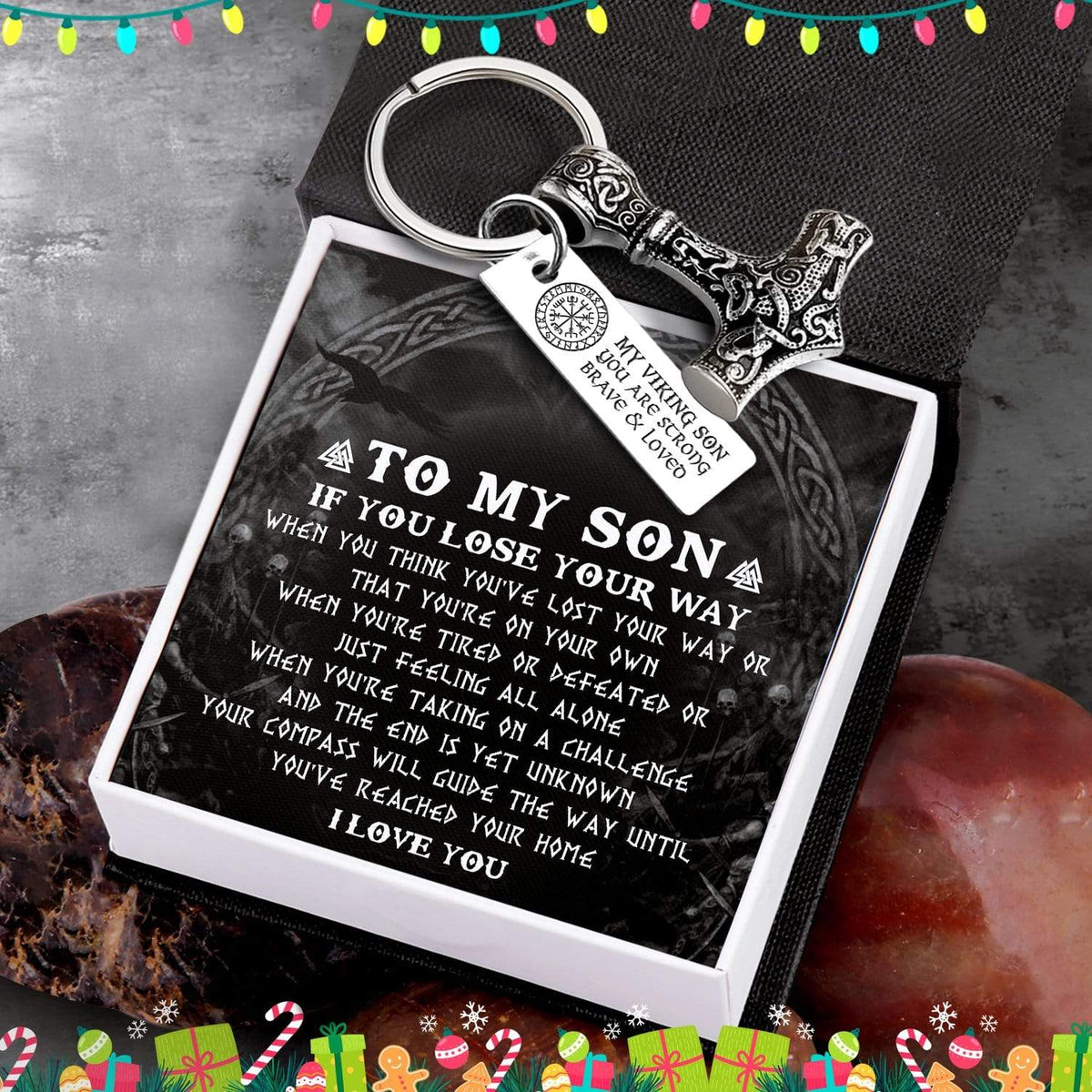 Viking Thor Keychain - Viking - To My Son - I Love You - Gkbv16003