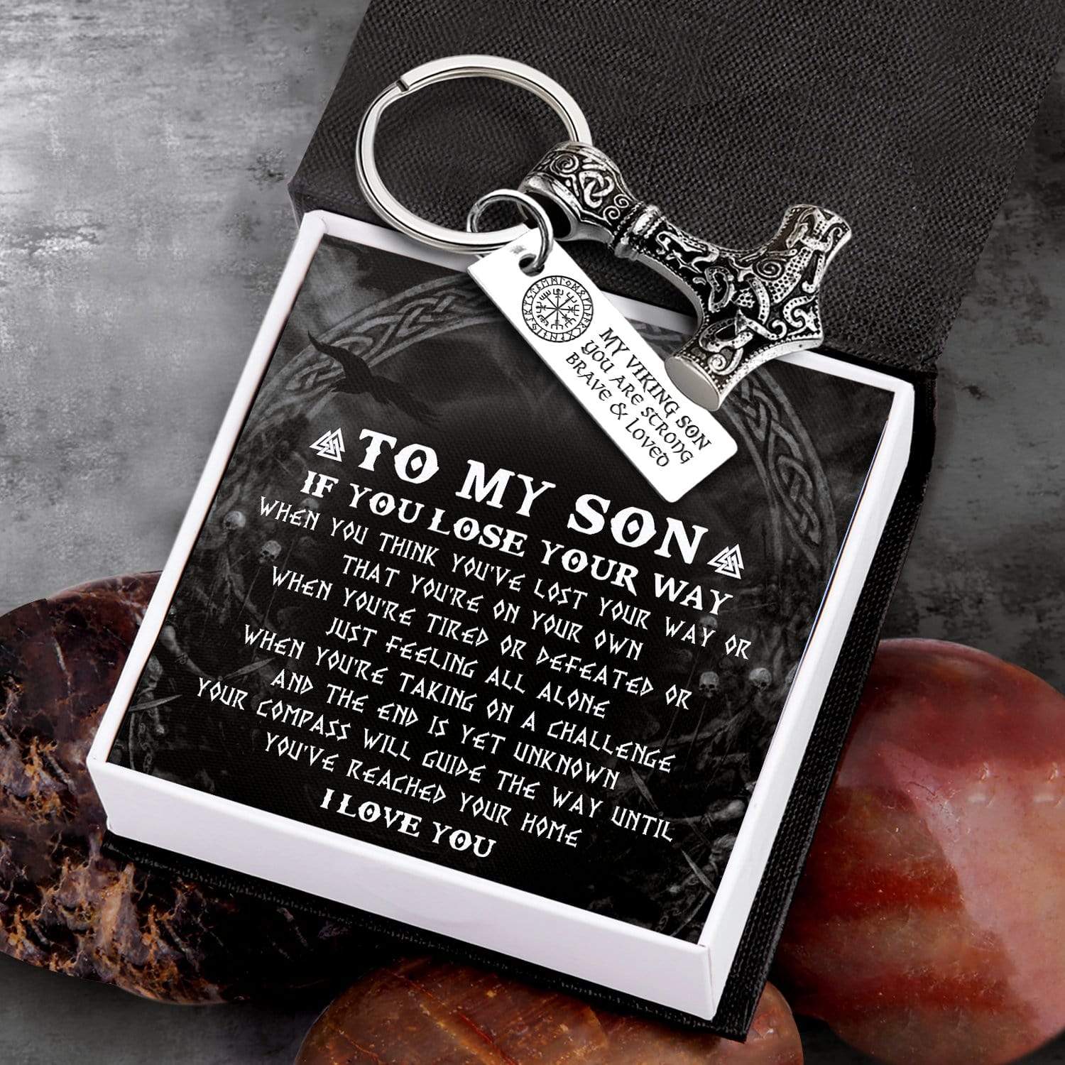 Viking Thor Keychain - Viking - To My Son - I Love You - Gkbv16003