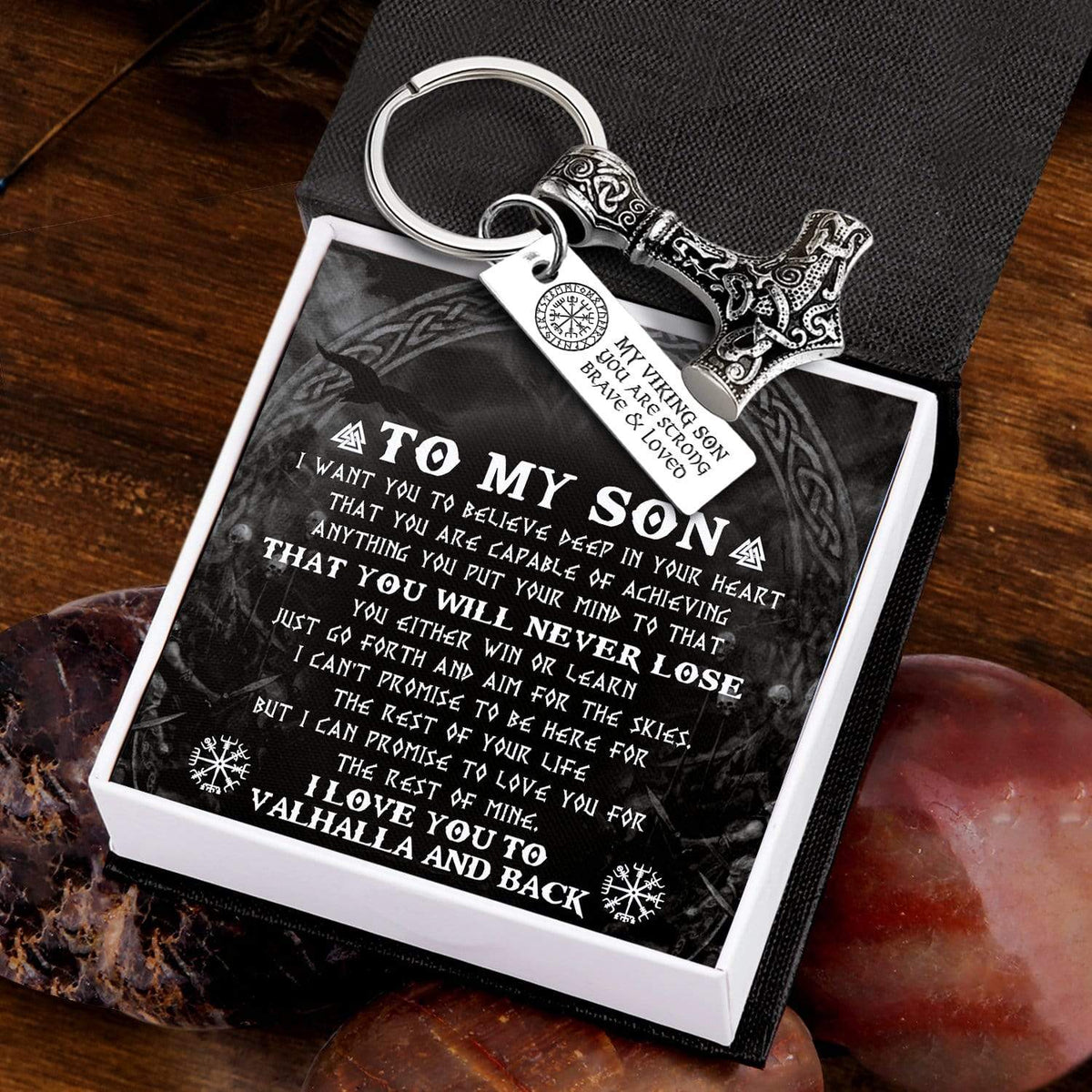Viking Thor Keychain - Viking - To My Son - You Will Never Lose - Gkbv16004