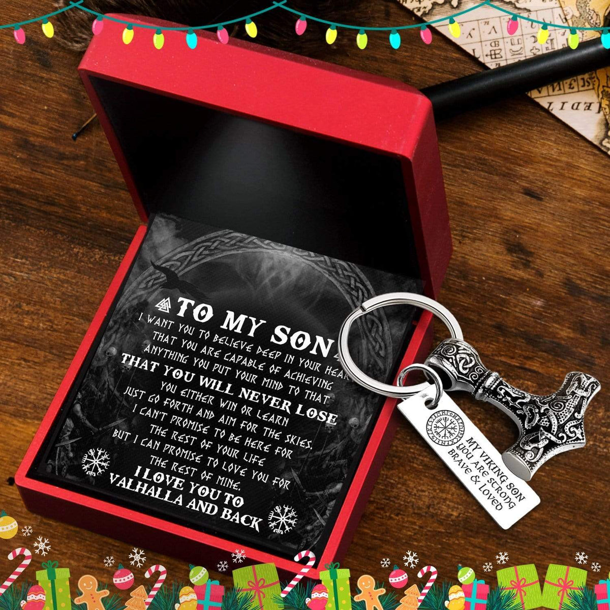 Viking Thor Keychain - Viking - To My Son - You Will Never Lose - Gkbv16004