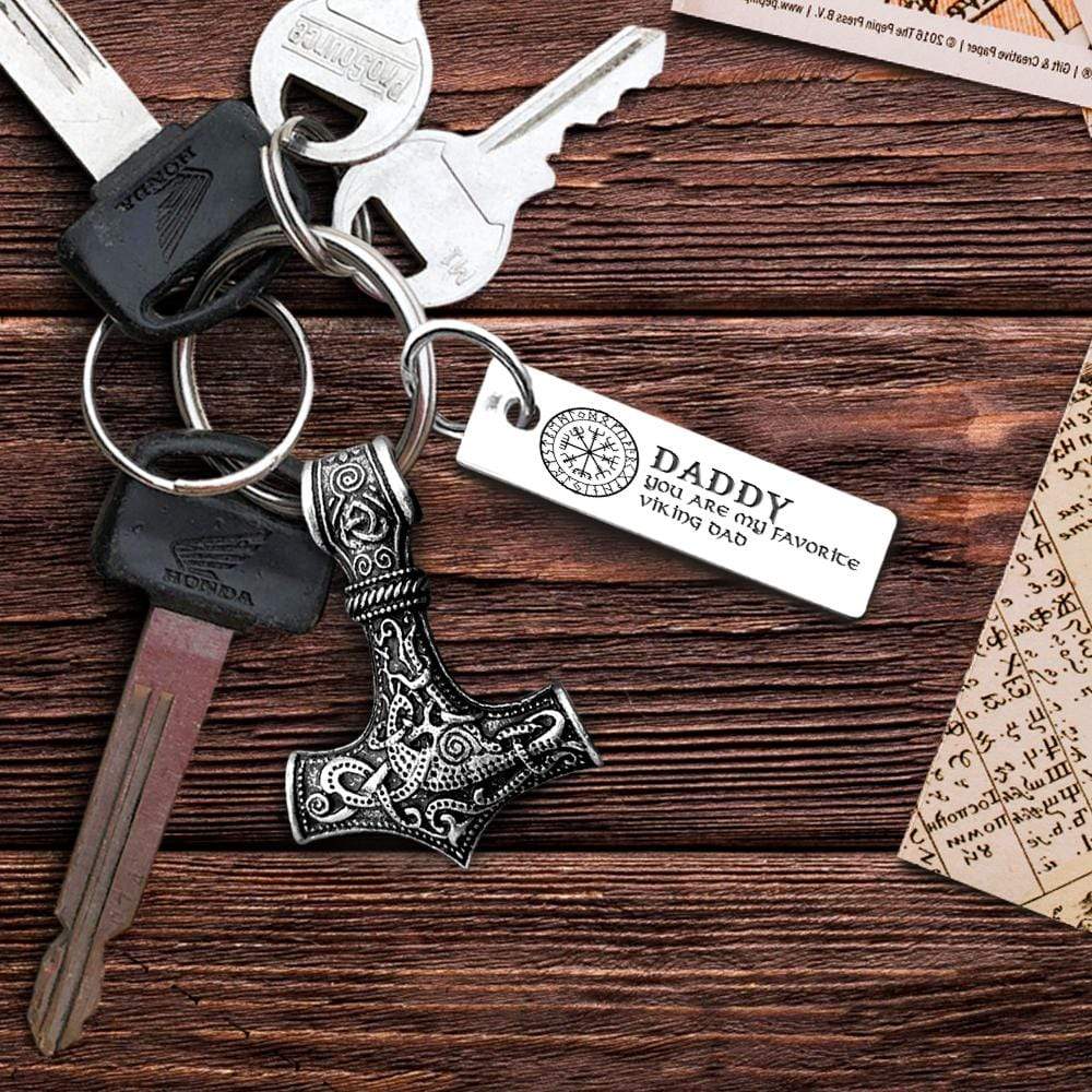 Viking Thor Keychain - Viking - To My Viking Dad - From Daughter - I Love You To Valhalla & Back - Gkbv18001