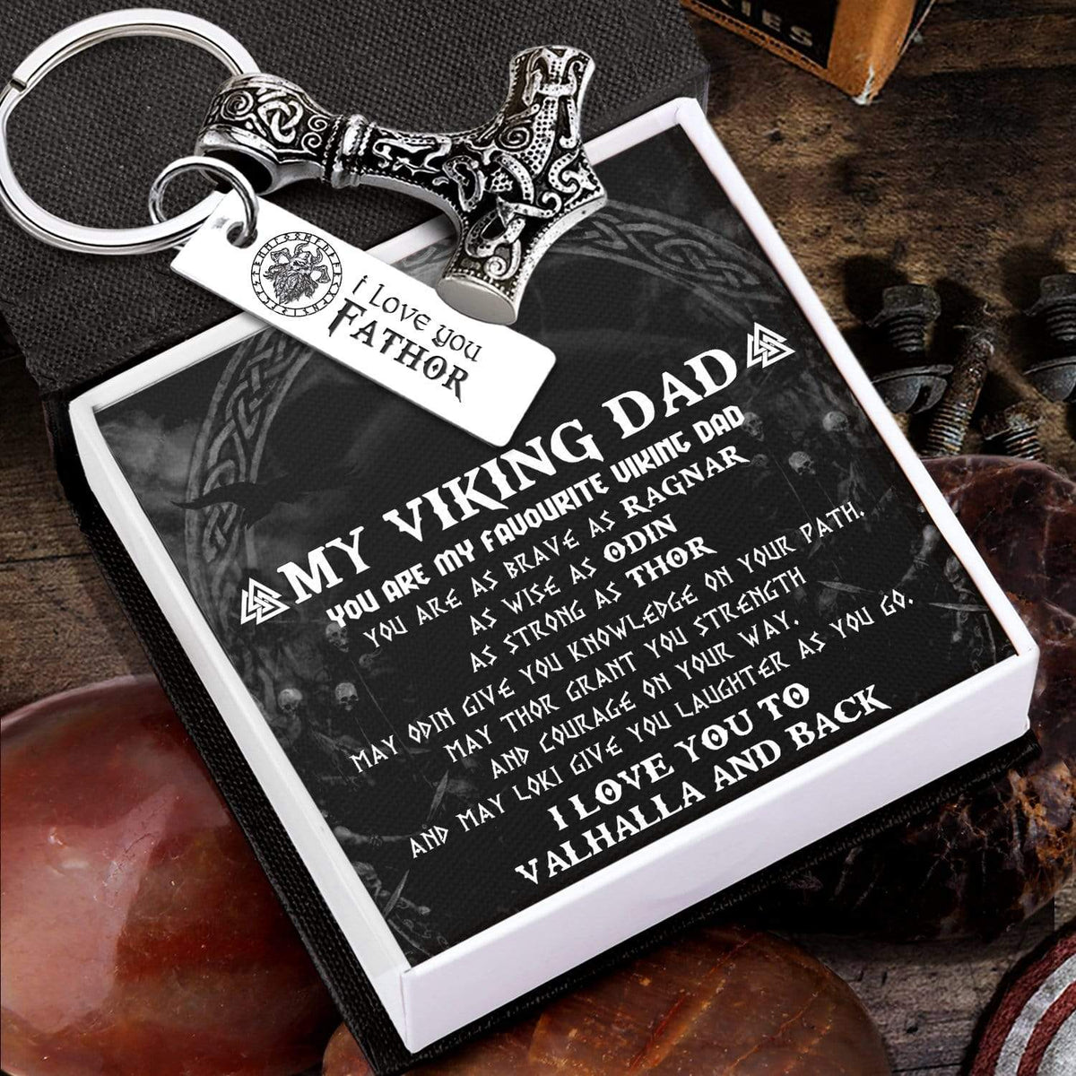 Viking Thor Keychain - Viking - To My Viking Dad - You Are My Favorite Viking Dad - Gkbv18003