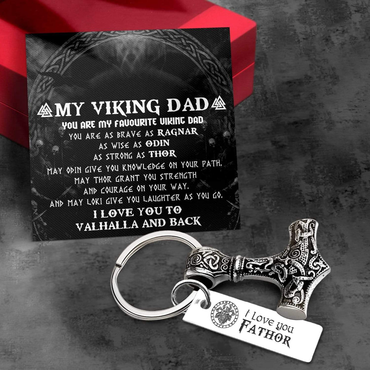 Viking Thor Keychain - Viking - To My Viking Dad - You Are My Favorite Viking Dad - Gkbv18003