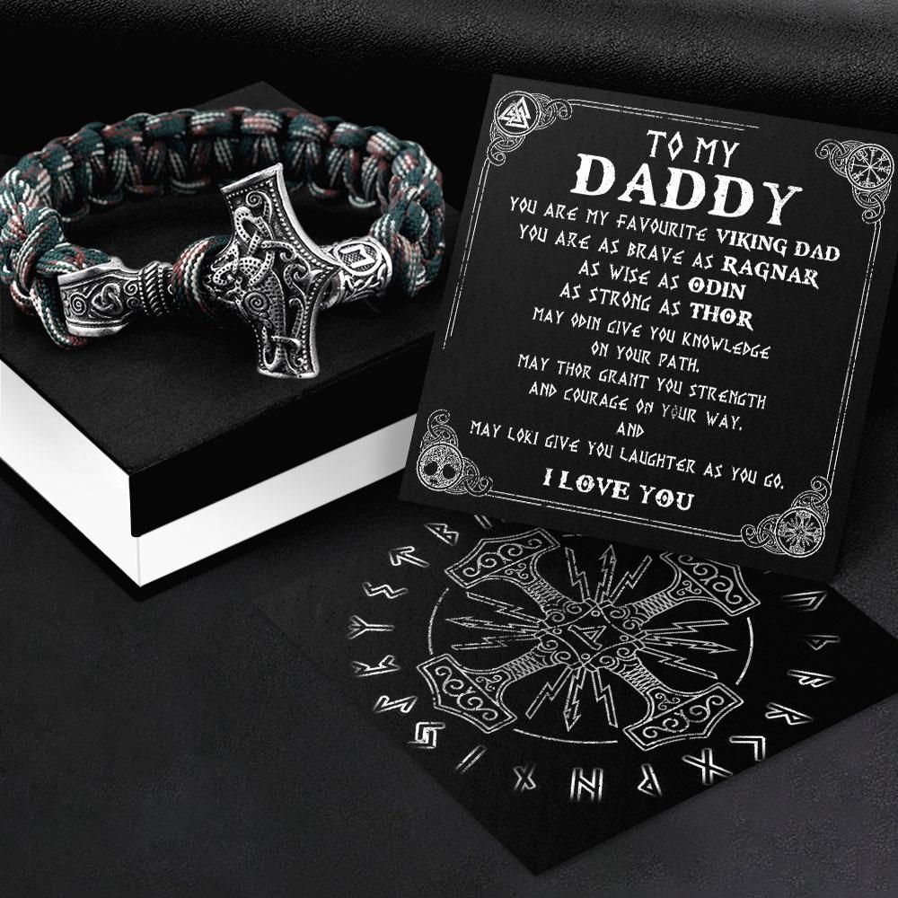 Viking Thor's Hammer Bracelet - To My Dad - You Are My Favourite Viking Dad - Gbo18001