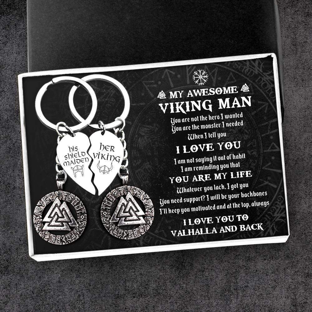 Viking Valknut Couple Keychains - My Awesome Viking Man - You Are My Life - Gkdk26001