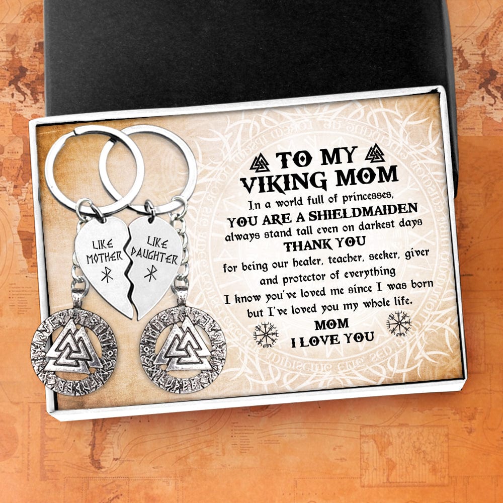 Viking Valknut Couple Keychains - Viking - To My Viking Mom - I've Loved You My Whole Life - Gkdk19001
