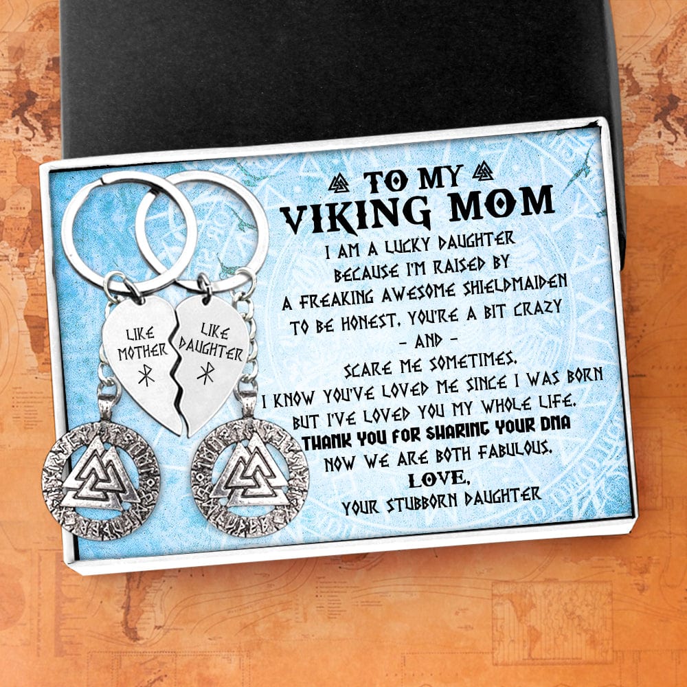 Viking Valknut Couple Keychains - Viking - To My Viking Mom - Thank You For Sharing Your DNA - Gkdk19003