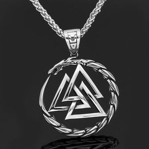 Viking Valknut & Dragon Necklace - My Viking - I Love You To Valhalla And Back - Gnds26001