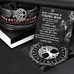 Viking Yggdrasil Bracelet - My Awesome Viking Man - You Are The Monster I Needed - Gbag26001
