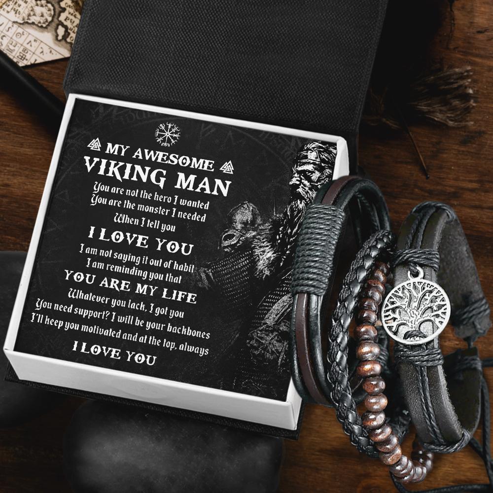 Viking Yggdrasil Bracelet - My Awesome Viking Man - You Are The Monster I Needed - Gbag26001