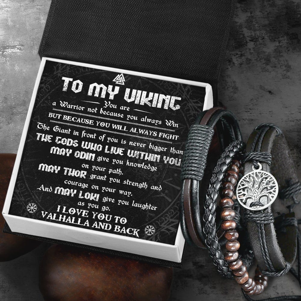 Viking Yggdrasil Bracelet - My Viking Man - I Love You To Valhalla And Back - Gbag26004