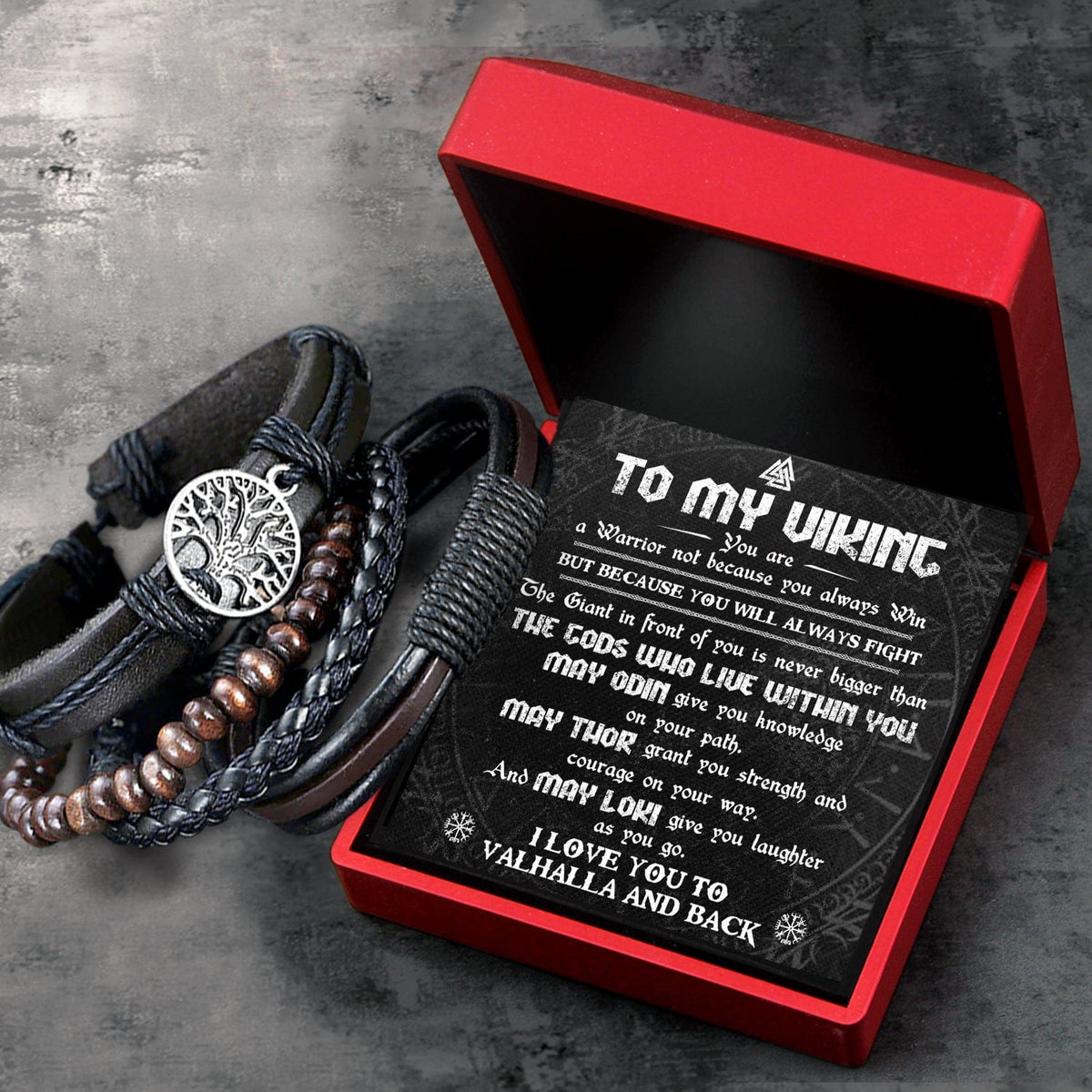Viking Yggdrasil Bracelet - My Viking Man - I Love You To Valhalla And Back - Gbag26004