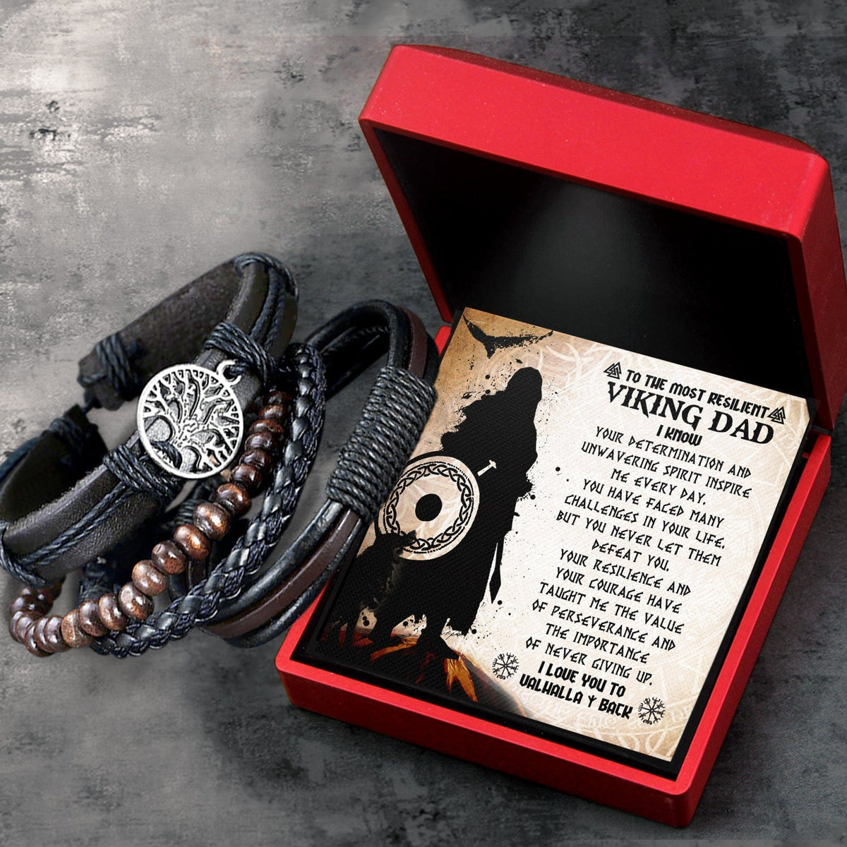 Viking Yggdrasil Bracelet - Viking - To My Viking Dad - I Love You To Valhalla & Back - Gbag18001