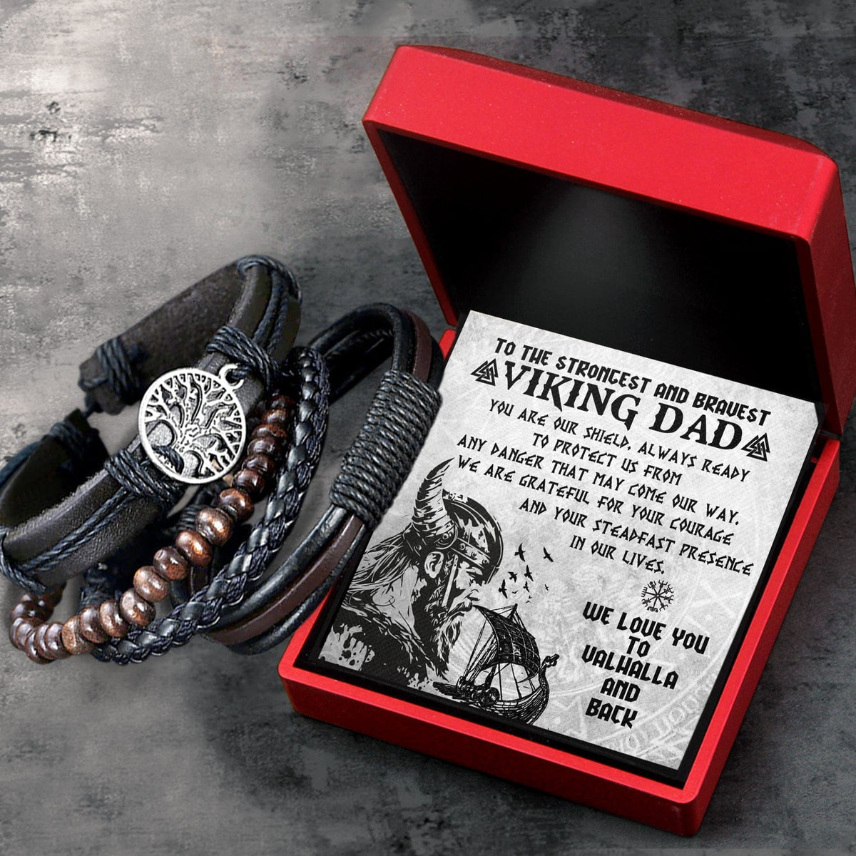 Viking Yggdrasil Bracelet - Viking - To My Viking Dad - We Are Grateful For Your Courage - Gbag18002
