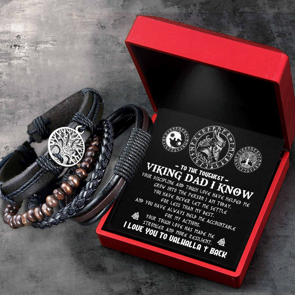 Viking Yggdrasil Bracelet - Viking - To My Viking Dad - Your Tough Love Has Made Me Stronger And More Resilient - Gbag18004