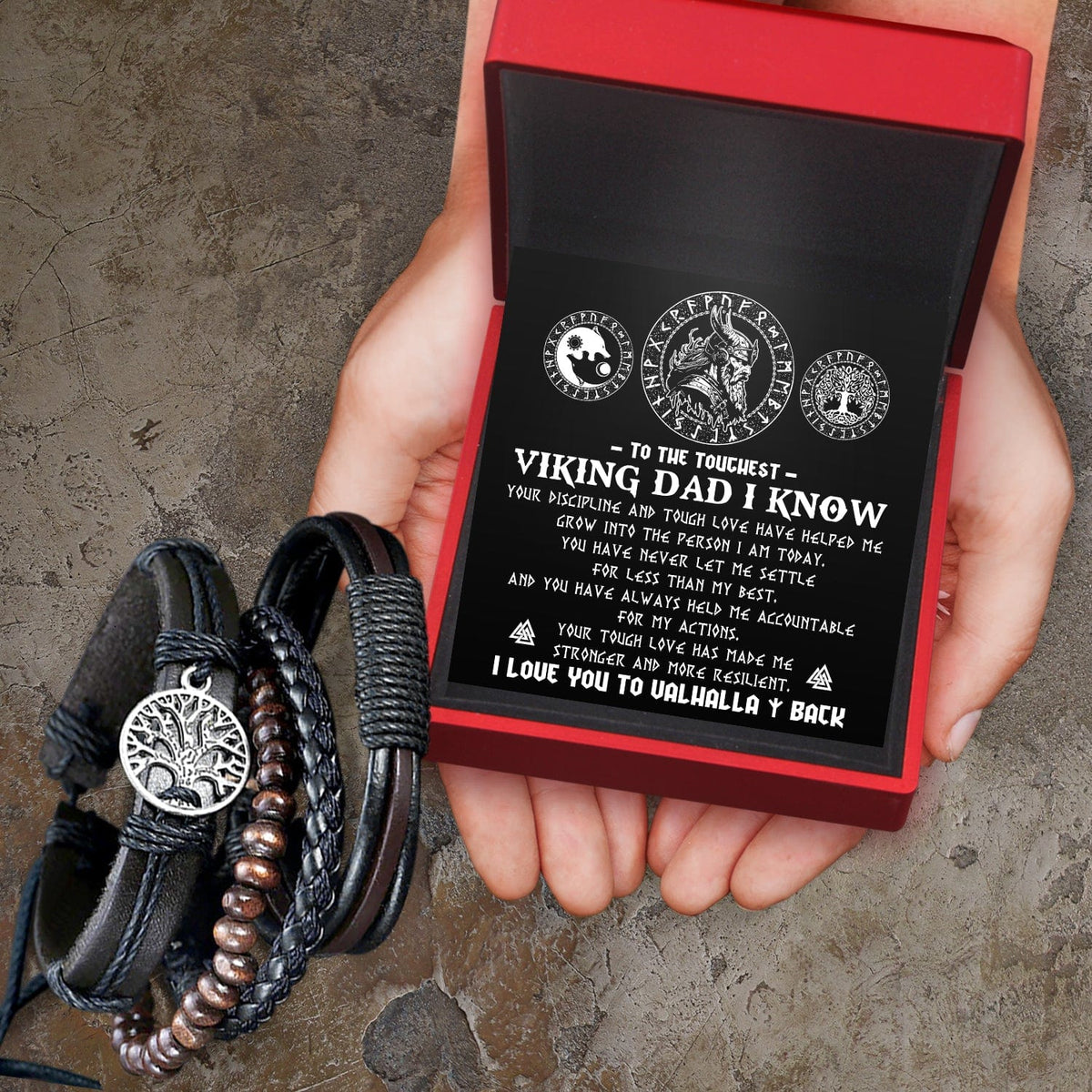 Viking Yggdrasil Bracelet - Viking - To My Viking Dad - Your Tough Love Has Made Me Stronger And More Resilient - Gbag18004