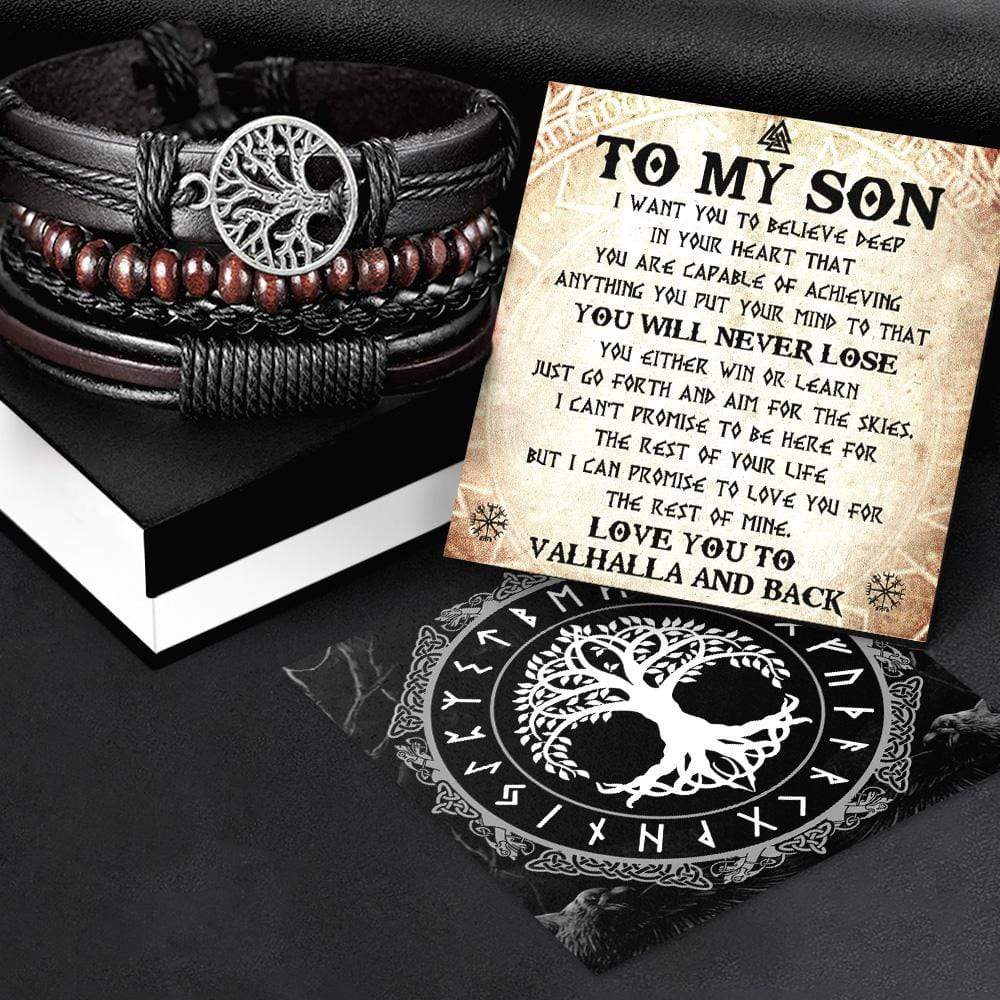 Viking Yggdrasil Bracelet - Viking - To My Viking Son - Go Forth And Aim For The Skies - Gbag16003