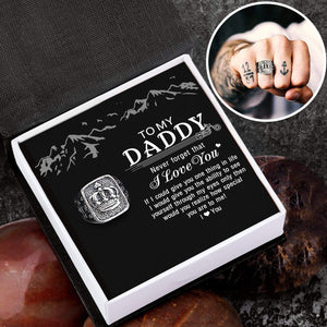 Vintage Crown Ring - Biker - To My Daddy - I Love You - Grd18005